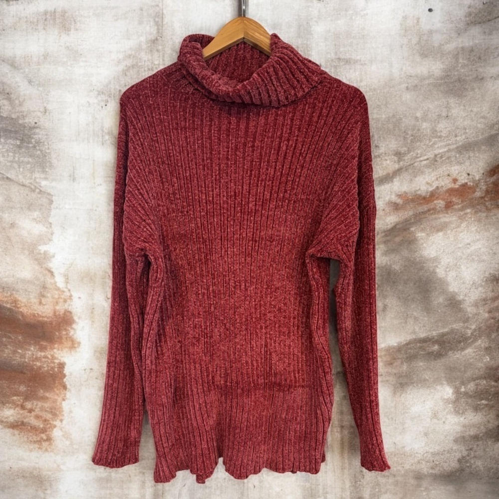 DAVI & DANI Ribbed Turtleneck Tunic Sweater NWT